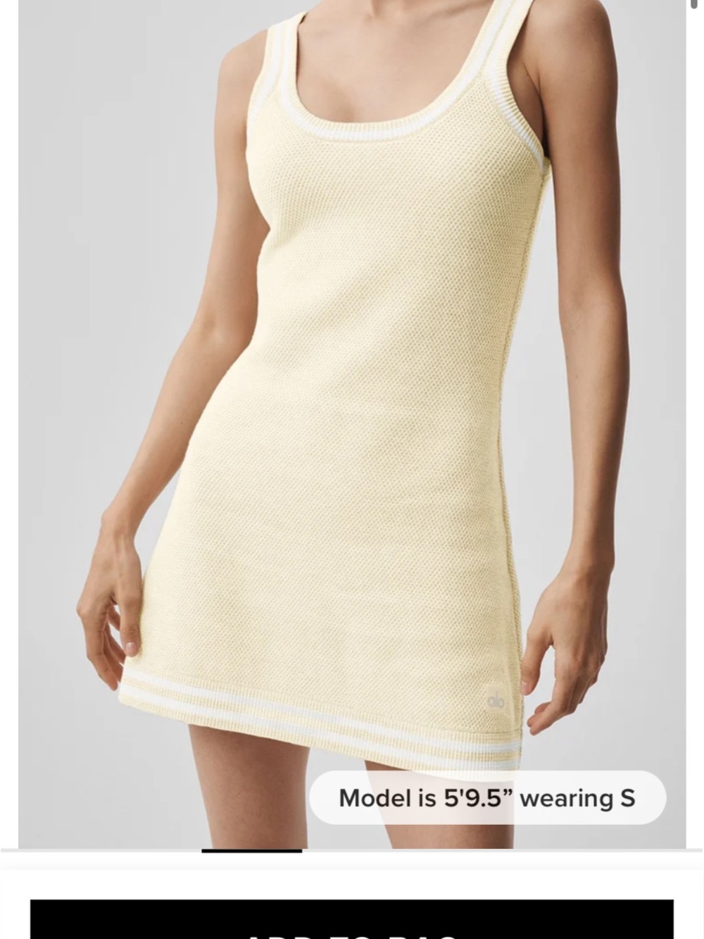 ALO Yoga Yellow Knit Tank Mini Dress